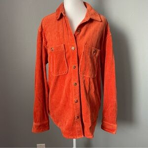Vintage Vibe UGG Orange 100% Cotton Corduroy Button Down Shirt/Shacket
